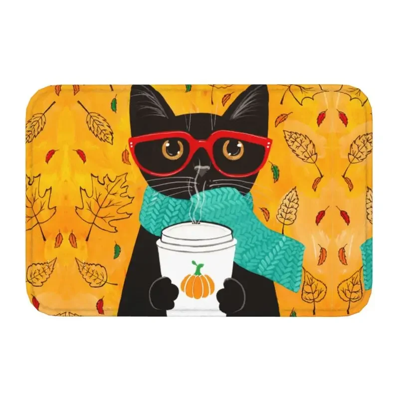 

Коврик для ванной и кухни с изображением черной кошки