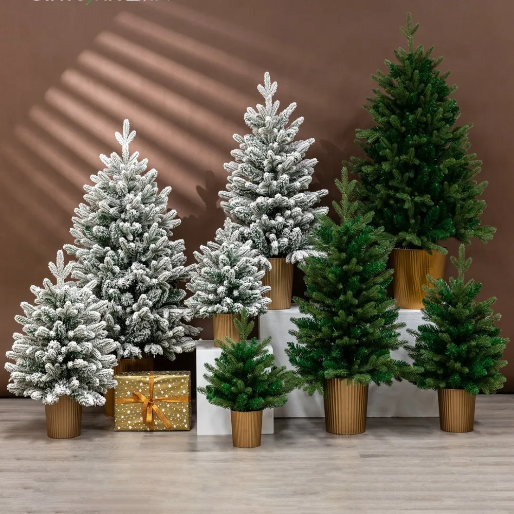 

Christmas Tree Package Simulation PE Gold Basin Desktop Christmas Tree Package Bare Style Snow Payment Style
