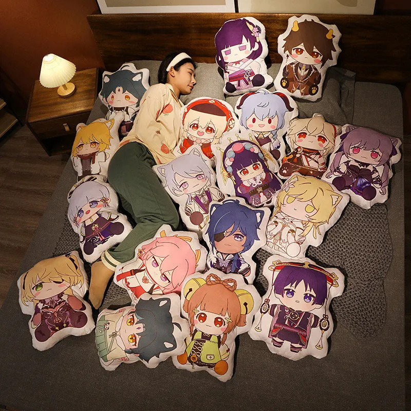 

45CM Game Genshin Impact Arataki itto Hu Tao XIAO Zhongli Morax Kamisato Ayato Tartaglia Klee Barbatos Plush Doll Pillows