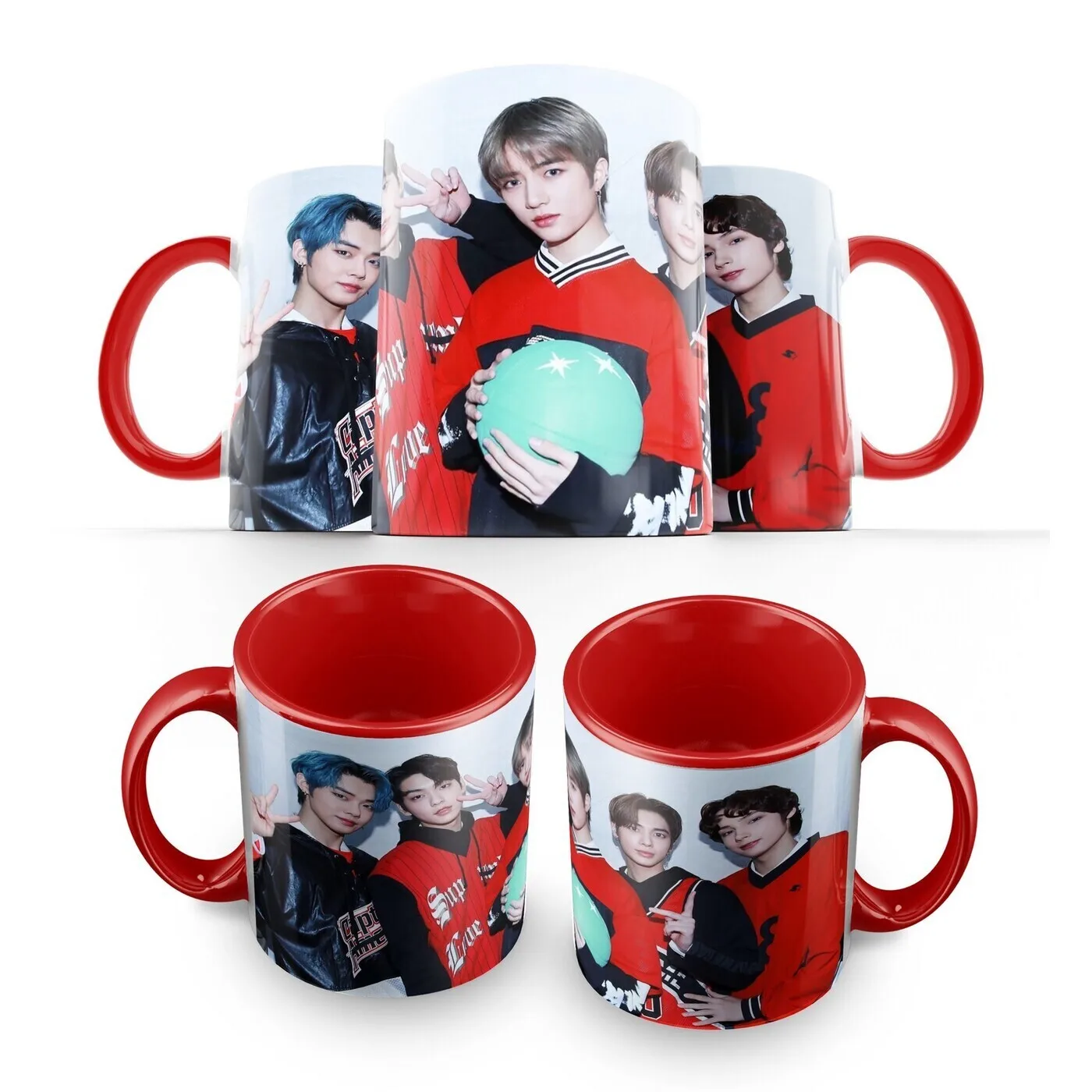 Кружка: TXT (BTS, Blackpink, Everglow, Twice, Itzy, EXO, Red Velvet, Stray Kids, Ateez, NCT) - 3 кружки для напитков в подарок.