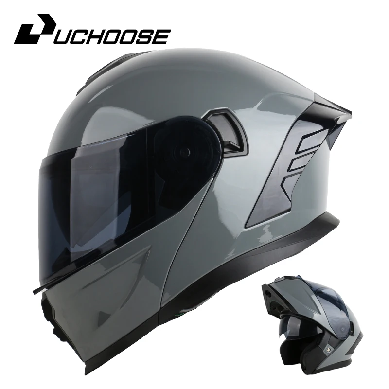 

815 DOT Uchoose Approved Helmets Crash Motorbike Protective Gear Men Women Flip Up Helmet Motorcycle Visor Double Sun