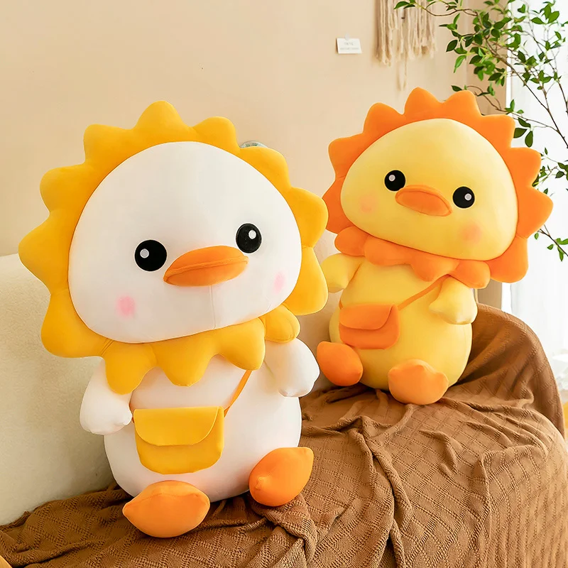 

40/50/70CM kawaii Sunflower Duck Fat Cute Soft Stuffed Plush Toy High Quality GIfts For Kids Birthday Home Decro