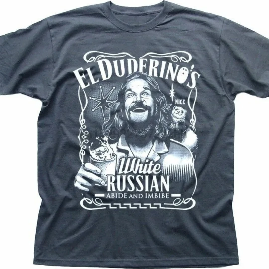 Футболка большого размера из натурального хлопка с изображением ЛЕБОВСКИ, Джеффа моста, Эла дудерино Футболка большого размера из натурального хлопка с изображением ЛЕБОВСКИ, Джеффа моста, Эла дудерино