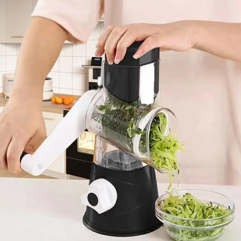 

Rotary Cheese Grater 3-in-1 Grater Slicer For Vegetable Cutter Potato Slicer Mandoline Multifunctional Vegetable Chopper Potatos