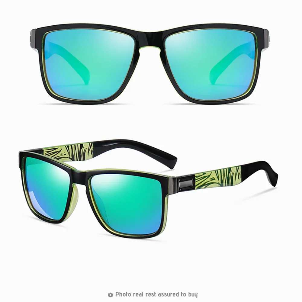 Модные спортивные квадратные поляризационные зеркальные солнцезащитные очки TR90