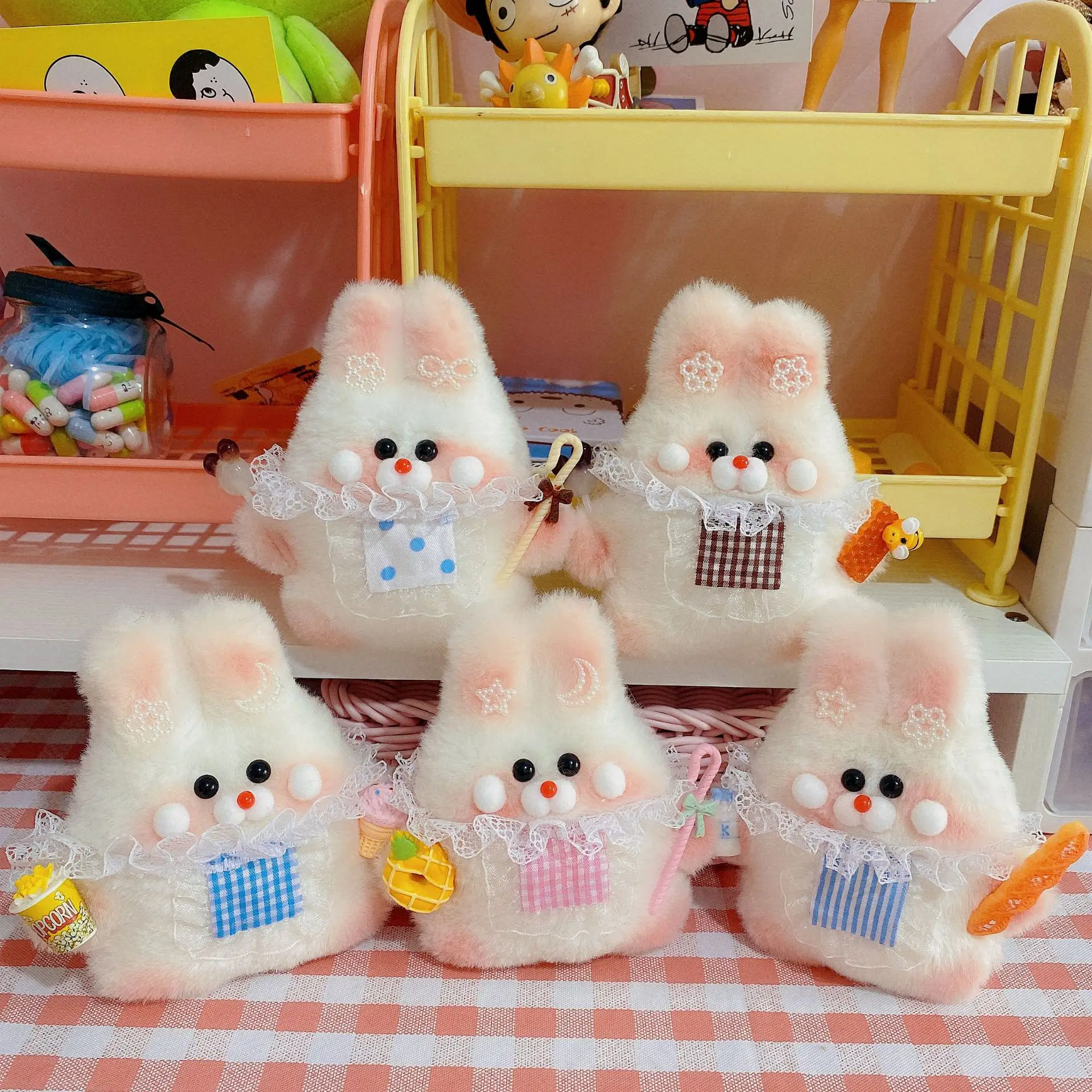 

Новинка, милый плюшевый брелок ручной работы в виде кролика, 10 см, подвеска для сумки JK, подарок на день рождения для девочки