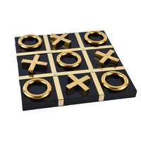 luxurious decorative stainless steel xo chess games board for home decor