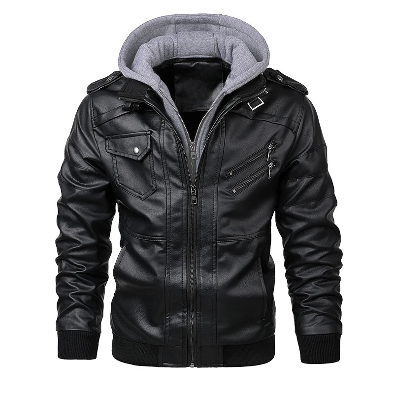 New Men‘s Leather Jackets Autumn Motorcycle PU Jacket Biker Leather Coats Brand Clothing -40