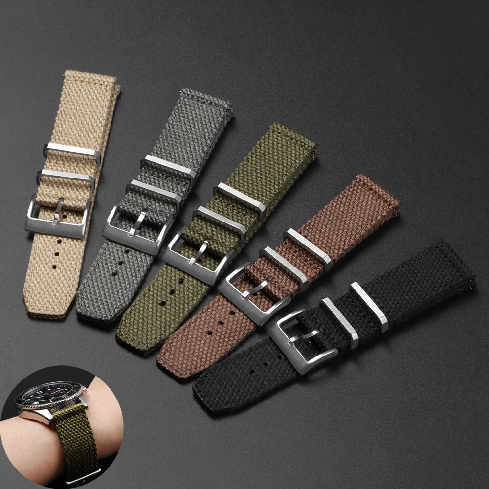 Ремешок нейлоновый хлопковый для часов Seiko Omega Weave 20 мм 22