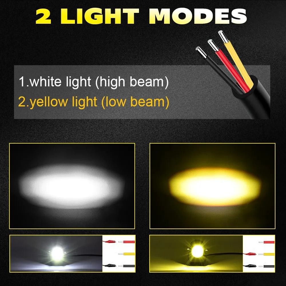 

LED Motorcycle Spotlight High-bright Two-color Electric Vehicle External Light Car Accessories
