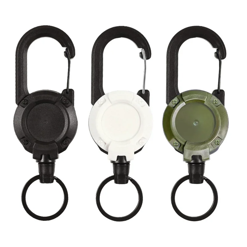 

60cm Steel Cord Stretchable Badge Reels Key Chain High Quality Outdoor Badge Reels Hooks Tactical Backpack Accessories