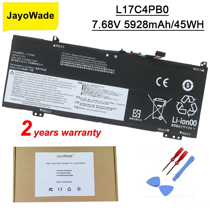 Аккумулятор JayoWade L17C4PB0 для ноутбука Lenovo Xiaoxin Air 14ARR 14IKBR 15ARR 15IKBR Ideapad 530s-14IKB 530s-15IKB L17M4PB0 45WH