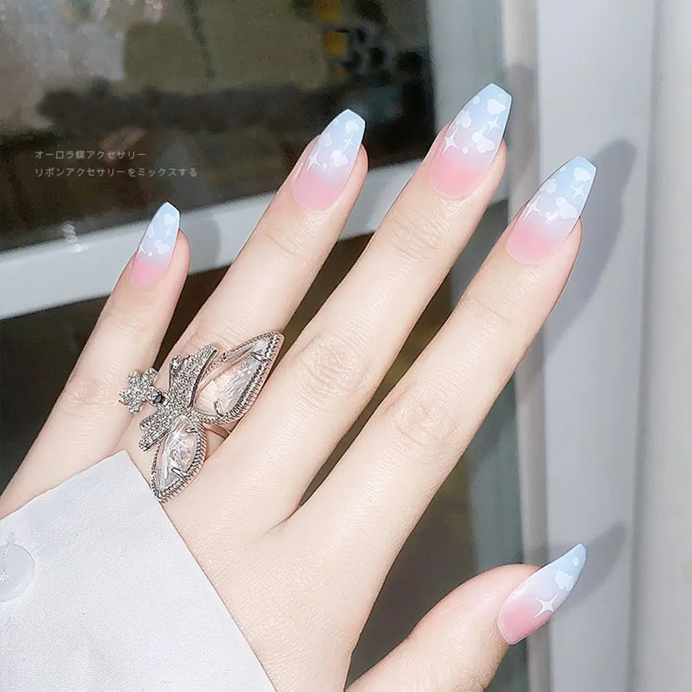 

24pcs/Box Ballerina Full Cover Artificial Detachable Coffin False Nails Wearable Nail Tips Fake Nails