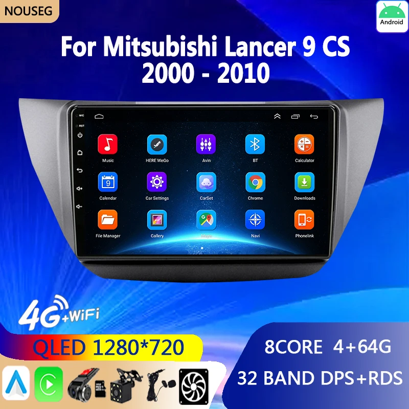 

Автомагнитола на Android, мультимедийный проигрыватель для Mitsubishi Lancer 9 CS 2000-2010, 2 Din, мультимедийный видеоплеер, навигация GPS, 2 Din, 4G Carplay