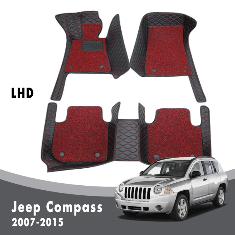

Двухслойные коврики с проволочной петлей для Jeep Compass 2015 2014 2013 2012 2011 2010 2009 2008 2007, автомобильные коврики, аксессуары для интерьера