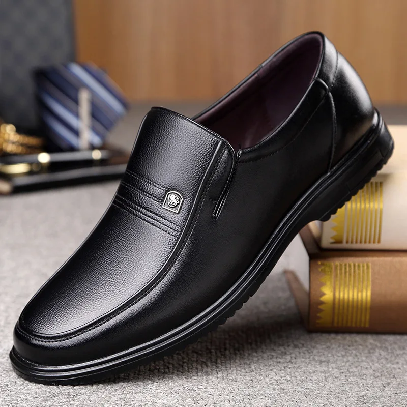 Genuine Leather Handmade Dress Shoes Men 2023 New Business Casual Shoes Breathable Soft Leather Loafers Men Shoes Zapatos Hombre images - 6