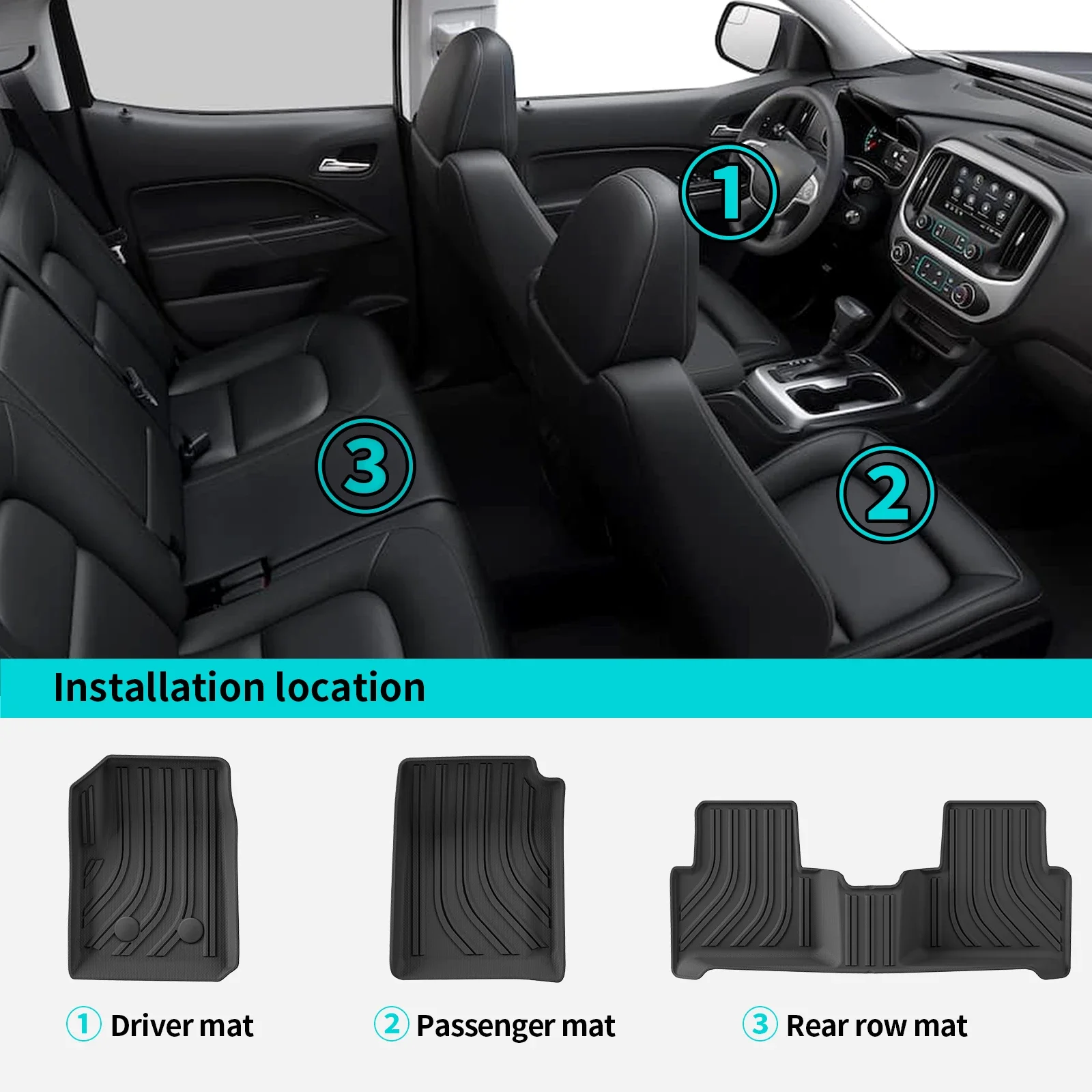 Автомобильные коврики для ног Chevrolet Colorado 2015-2022 TPE всепогодные водонепроницаемые