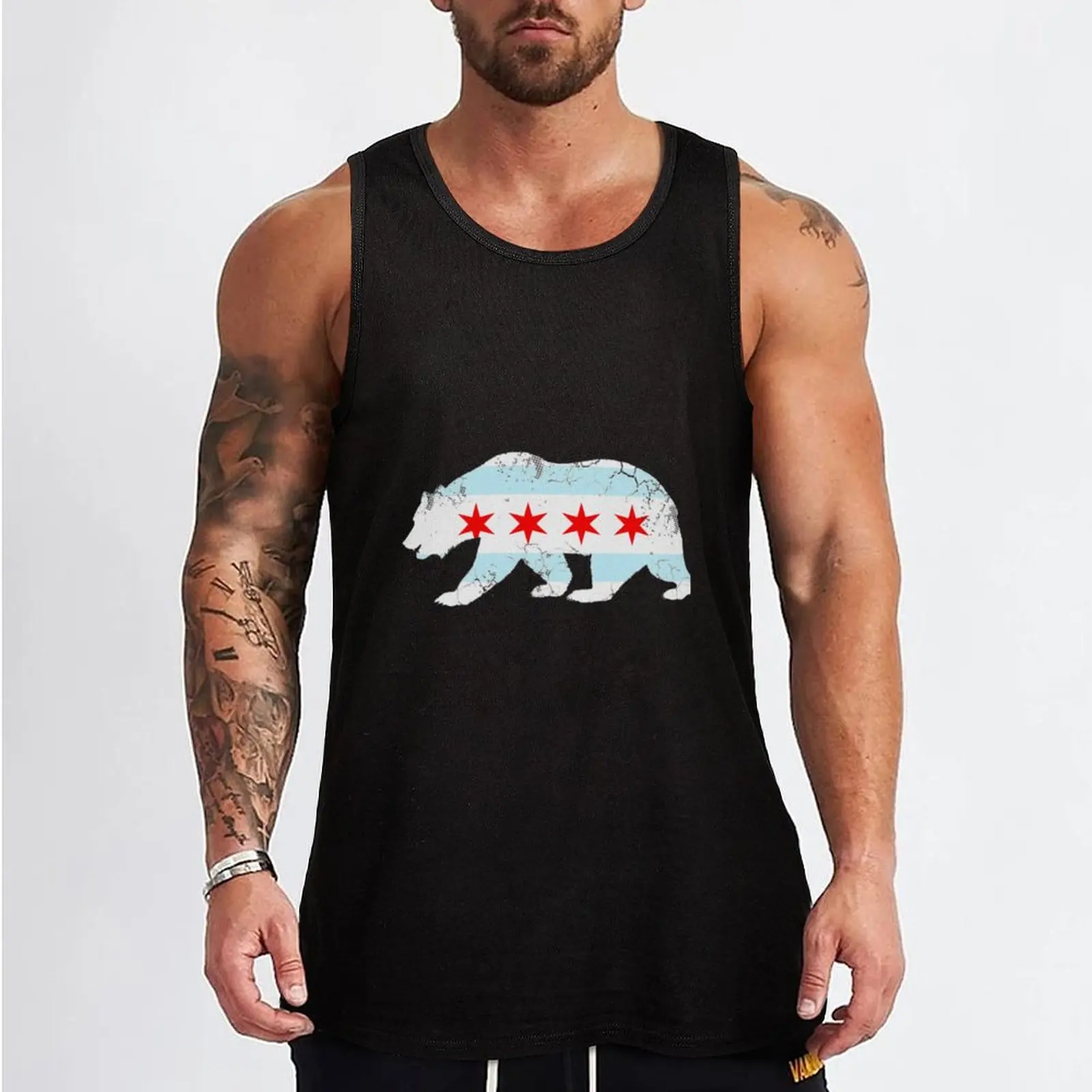 Хлопковые спортивные майки California Bear Chicago Flag