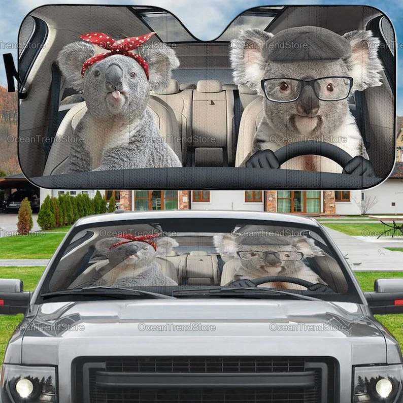 

Коала семейный автомобильный солнцезащитный козырек, коала автомобильный солнцезащитный козырек, забавный коала солнцезащитный козырек, коала автомобильный декор, козырек на лобовое стекло автомобиля, подарок для Него