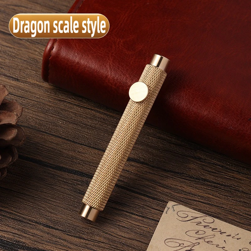 

Металлическая авторучка в стиле ретро, мини-портативная ручка для письма, винтажные латунные ручки для студентов, EF/F/изогнутые масштабируемые школьные принадлежности, канцелярские принадлежности