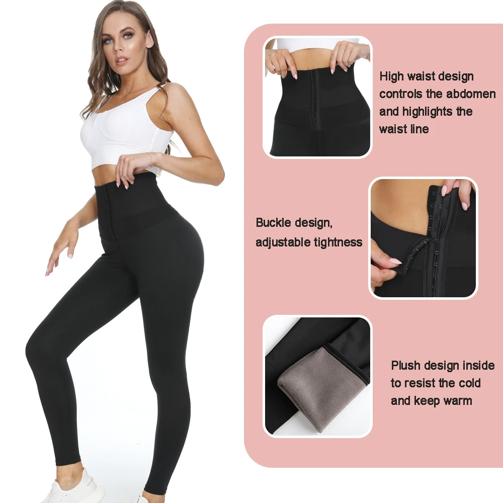 SEXYWG Women Shapewear Leggings with Velvet High Waist Tummy Control Leggings Warm Body Shaper Leggings