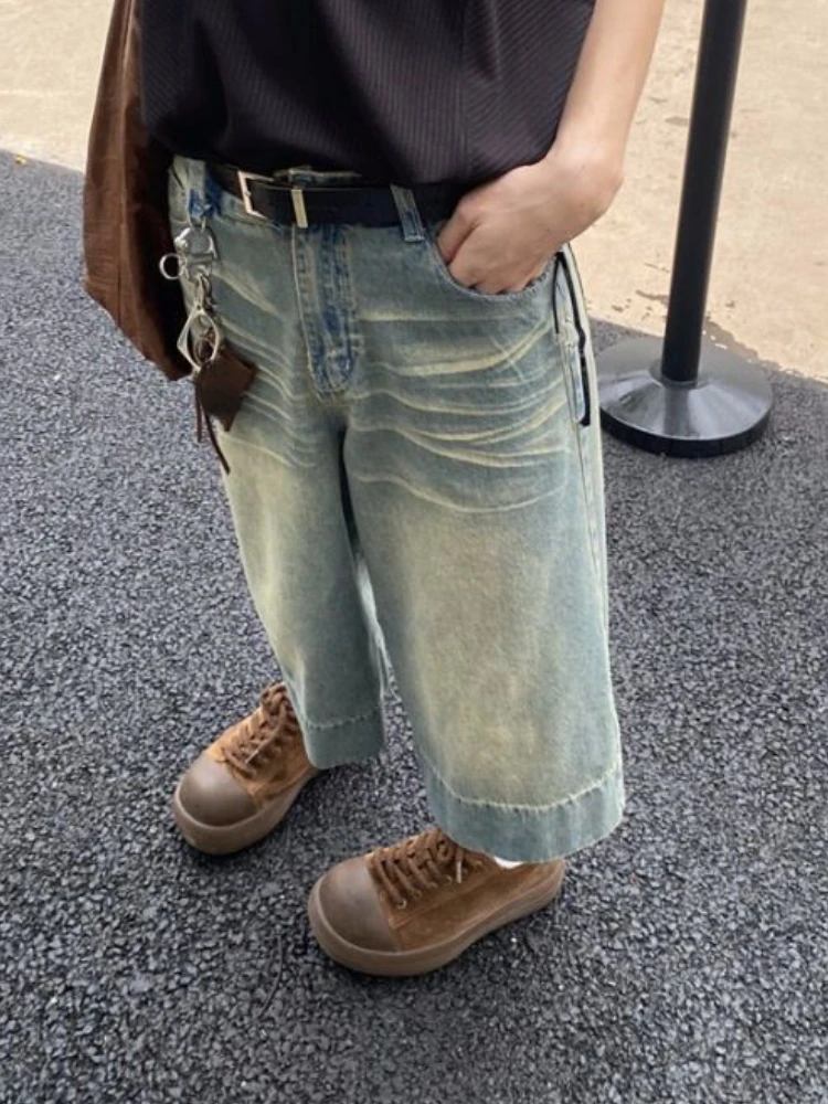 2024 винтажные шорты Y2k Мужские Женские мешковатые в стиле Харадзюку с высокой