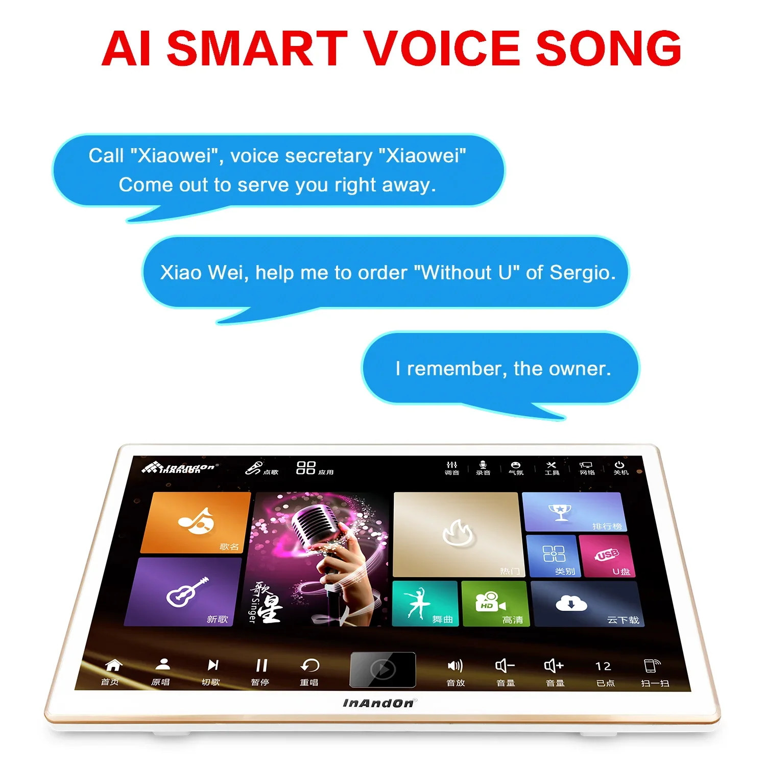 18.5'' Singing Videoke Karaoke System Machine 5 in 1 Jukebox Player Portable All-in-one Professional Set