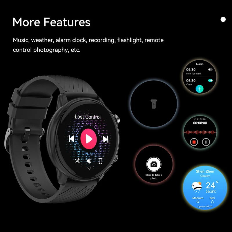 Умные часы IMIKI TG2 с AMOLED-экраном 1,43 дюйма, водонепроницаемые, с Bluetooth-вызовами, для военных и спортивных целей, с компасом, альтиметром и мониторингом здоровья (art.: 3920dc94ca80b) - 3920dc94ca80b