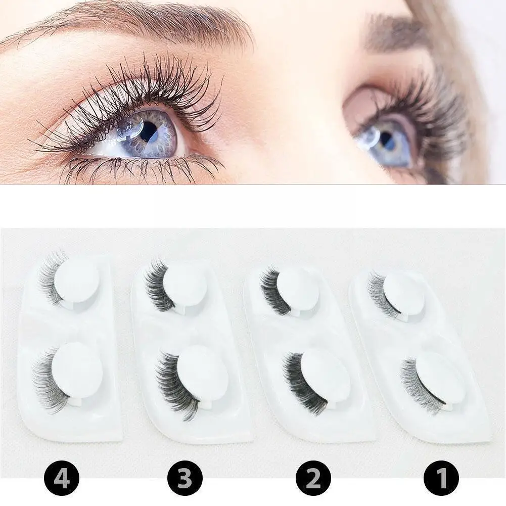 

1Pair Reusable Self-adhesive False Eyelashes 3D Mink Lashes 3 Glue No Glue-free Eyelash Extension Lashes to Seconds Wear Ne V7S1