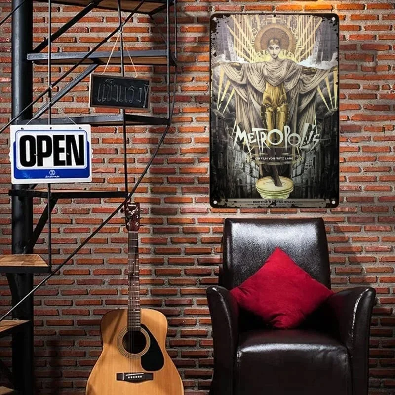 Винтажная Металлическая Вывеска 1927 Немецкая Пленка Метрополис Настенная