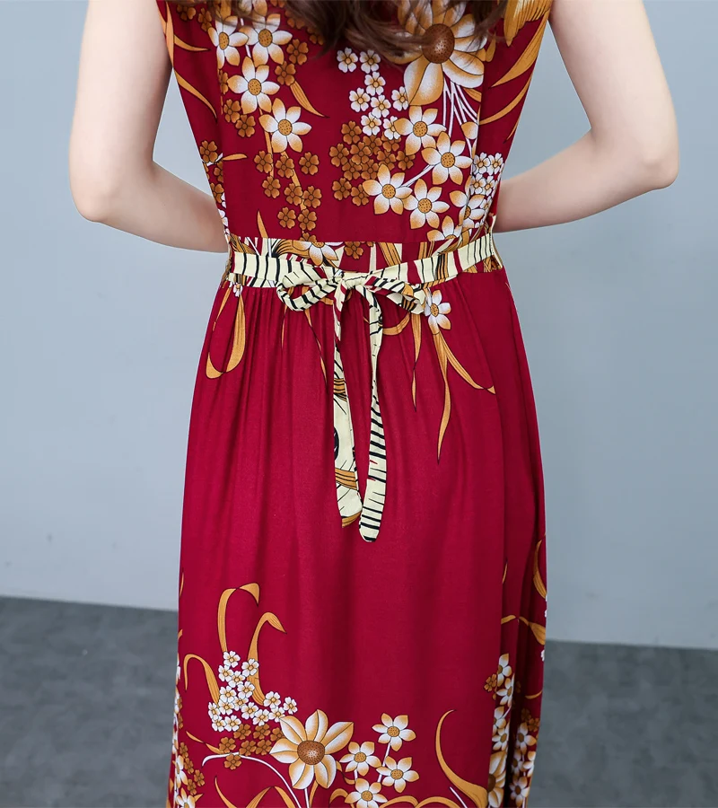 Новые женские повседневные летние винтажные платья с принтом и круглым вырезом