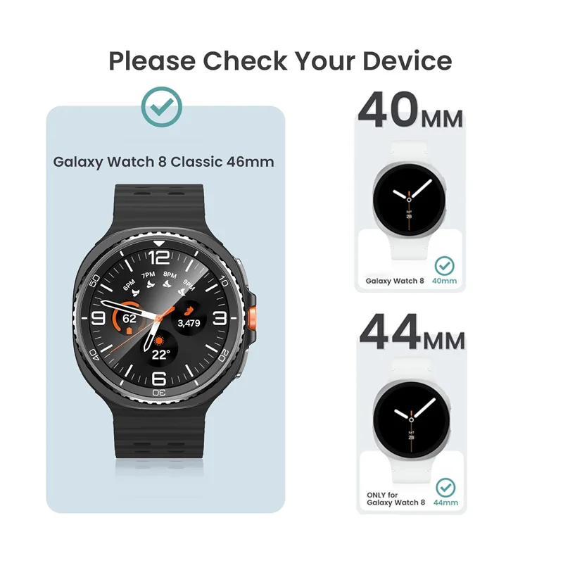 Фото 2 шт. закаленное стекло для Samsung Galaxy Watch 8 Classic/8 40 мм 44 мм защитная пленка для экрана от царапин с инструментом, легко устанавливаемый комплект №2