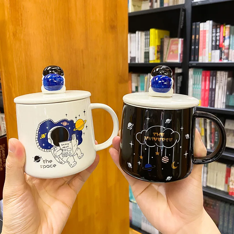 

480ML Personality Creative Astronaut Ceramic Cup Household Breakfast Milk Coffee Cup