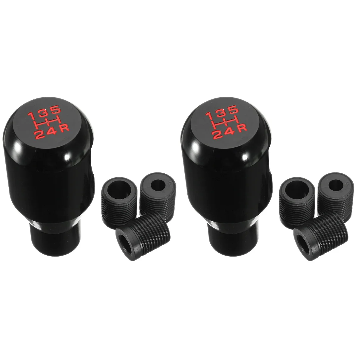 

2pcs Car Gear Knob Universal 5-Speed Aluminum Alloy Manual Knob Knob Lever Nob Black
