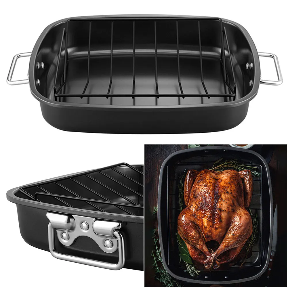 Сковорода из углеродистой стали с подставкой 17x14 дюймов большая жаровня для