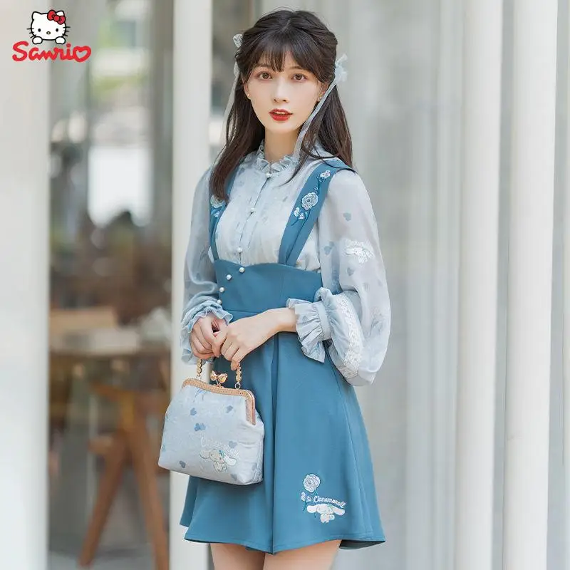 

Милая Sanrio Cinnamoroll рубашка на бретельках юбка оригинальный мягкий удобный костюм Hanfu для девочек летний комплект на бретельках подарок на день рождения