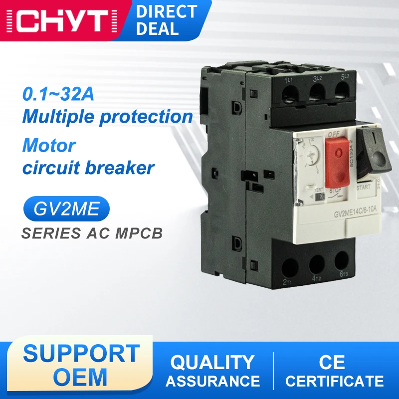 GV2ME Motor Start Protection Switch Thermal Magnetic Type Overload Short Circuit 32A Breaker MPCB |