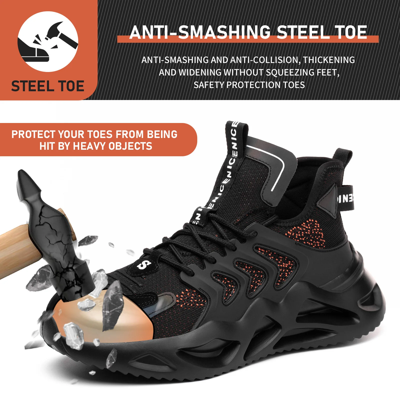 

Men Work Safety Shoes Anti-puncture Working Sneakers Male Indestructible Work Shoes Men Boots Lightweight Men Shoes Safety Boots