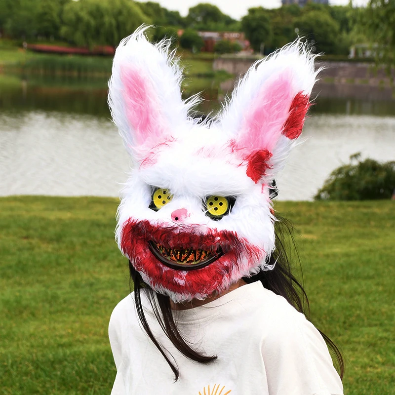

1pc Rabbit Cosplay Mask Masque Masquerade Party Masks Halloween Carnival Costumes Headgear Props Scary Adult Mask Decorations