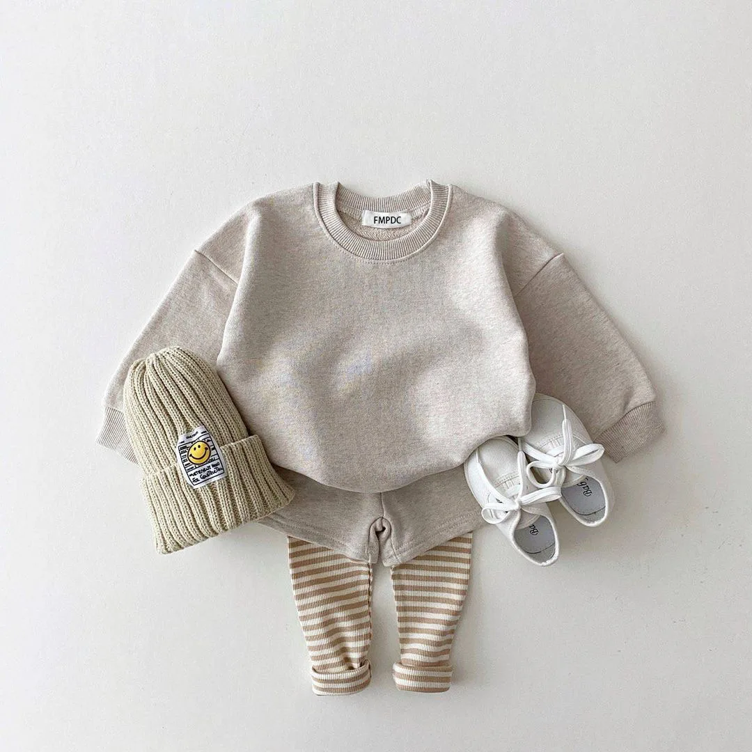 

Korean Baby Clothes Boys Girls Candy Color Sweatshirts+Pants 2pcs Sets Tracksuits Casual Fashion Kids Children Clothing Sets