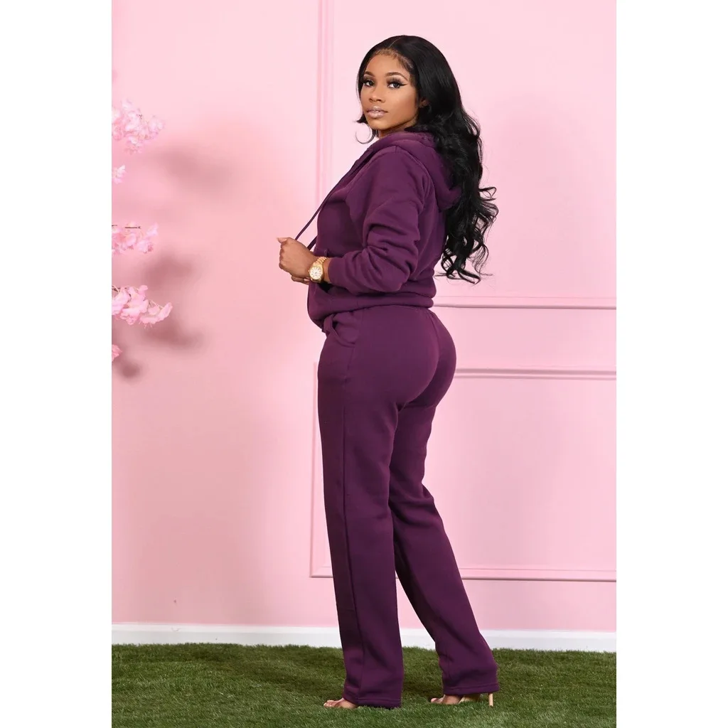 Осенне-зимние женские утепленные теплые спортивные костюмы новая карманная