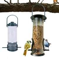 handheld hanging bird feeder for small birds lovebird macawstransparant outdoor pet material plastic color blue