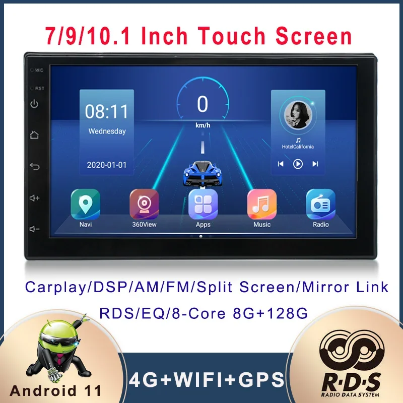 2 Din Android автомобильный GPS-навигатор универсальный авто стерео радио