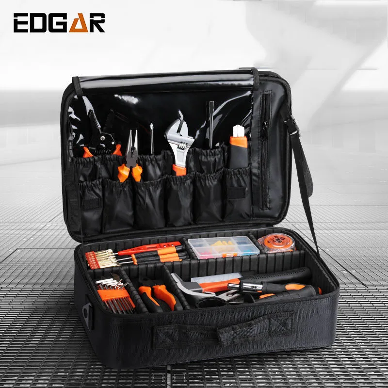 Professional Tool Bag Makeup Bag Cosmetic Portable Large Capacity Oxford Cloth Wear Resistant Double Layer Storage Bag