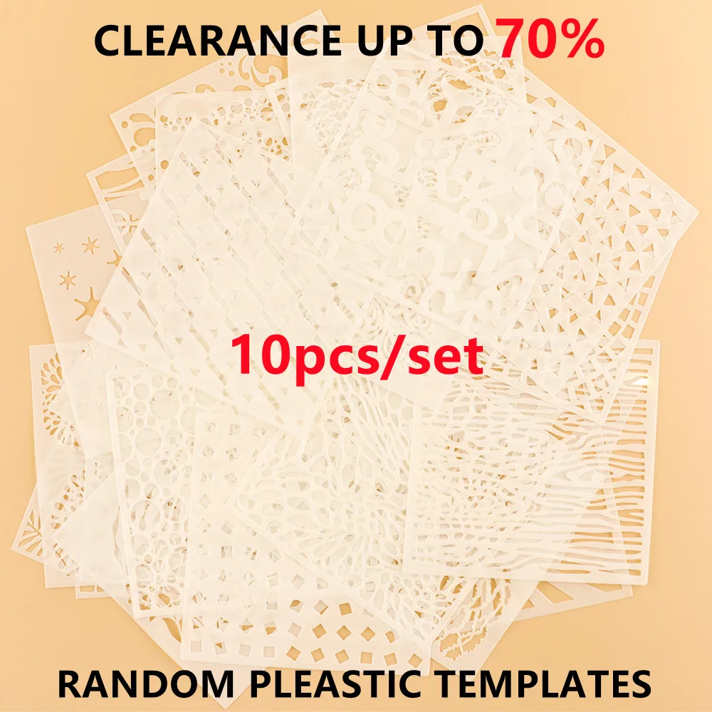 

10pcs/set Clearance Random Plastic Stencils for DIY Scrapbook Cards Lucky Bag Craft Stencils Worth Twice or Triple What You Pay