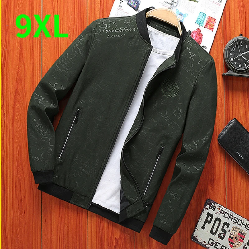 

Spring and Autumn Man's Jacket Thicken Trendy Youth Men Baseball Uniform 7XL 8XL 9XL Large Size Business Leisure Coat Men's 2022