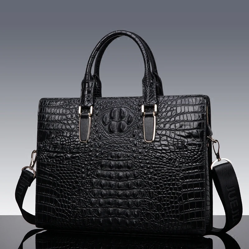 Password Bag Men's Shoulder Bag Crocodile Pattern Men's Bag Genuine Leather Fashion Briefcase Men's Handbag Men's Cowhide