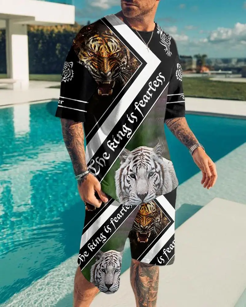 3D Printing Summer Tracksuit New Casual T-Shirt Suit Shorts Sports Outdoor Streetwear Jogging Sets Oversized Clothing Outfit