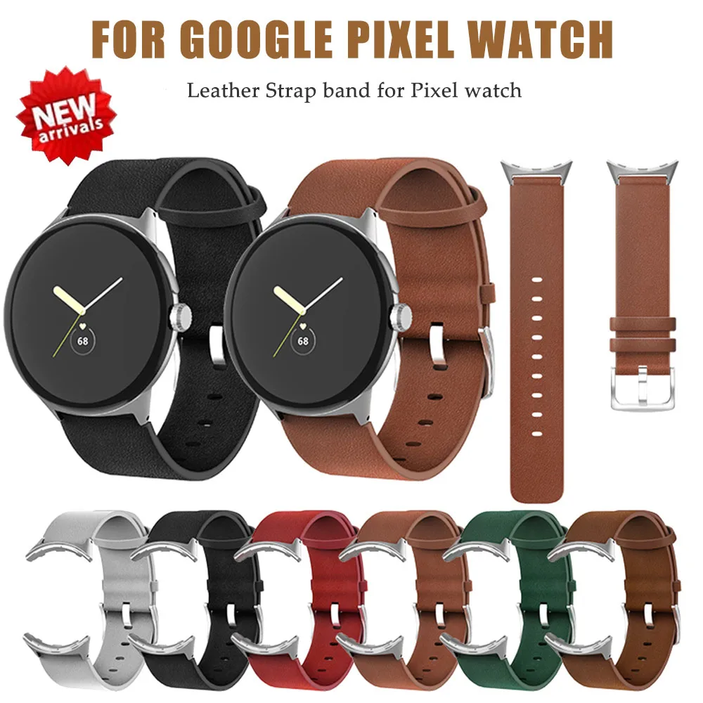 

Leather Watchband Band Strap For Google Pixel Watch Hook Buckle Leather Watch Bracelets for Pixel Replacement Watchbelts