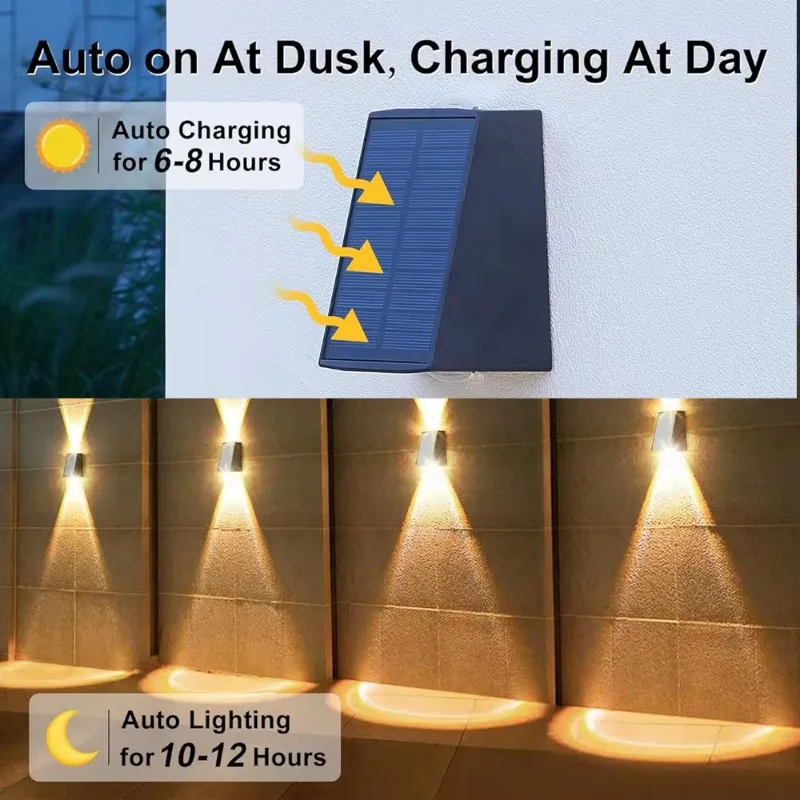 Солнечные уличные настенные светильники вверх и вниз лампы солнечные бра IP65